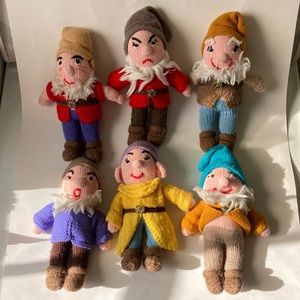 Handmade vintage set of six Snow White dwarves